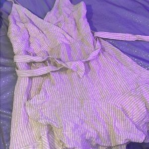 Mini ruffle dress with stripes